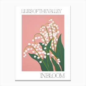 Lilies Of The Valley In Bloom Flowers Bold Illustration 3 Canvas Print