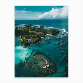 Aerial View Of A Tropical Island Canvas Print