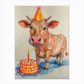 Birthday Cow 1 Canvas Print