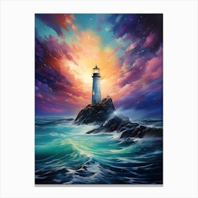 Lighthouse In The Sea Canvas Print