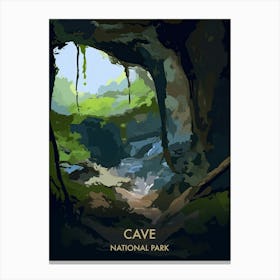 Cave National Park Travel Poster Matisse Style 1 Canvas Print