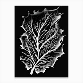 Lettuce Leaf Linocut 2 Canvas Print