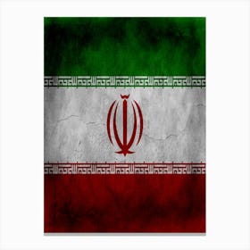 Iran Flag Texture Canvas Print