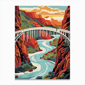 Royal Gorge Bridge & Park, Colorado, Usa Colourful 3 Canvas Print