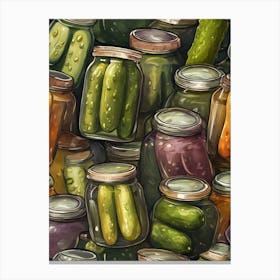 Pickles In Jars 3 Canvas Print