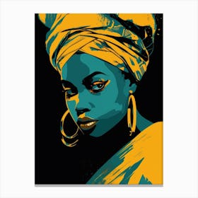 African Woman In Turban 13 Canvas Print