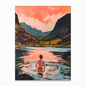 Wild Swimming At Loch An Eilein Scotland 1 Canvas Print