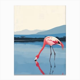Greater Flamingo Lake Manyara Tanzania Tropical Illustration 4 Canvas Print