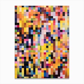 Pixelbild bunte Vierecke, Inspiration Gerhard Richter 1024 Farben, bunte quadrate Mosaik kunst Canvas Print