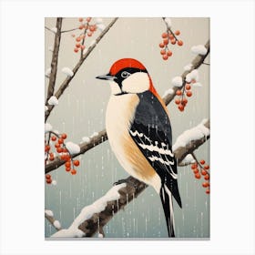 Bird Illustration Woodpecker 3 Canvas Print