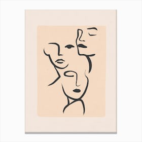 Minimal Line Girls Canvas Print