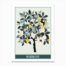 Mahogany Tree Flat Illustration 2 Poster Canvas Print