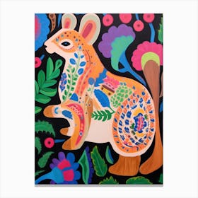 Maximalist Animal Painting Squirrel Canvas Print