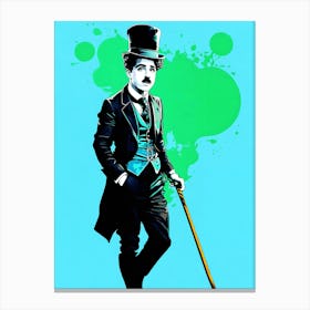 Graffiti Portrait of Charlie Chaplin 2 Canvas Print