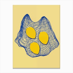 Lemons In A Net Canvas Print