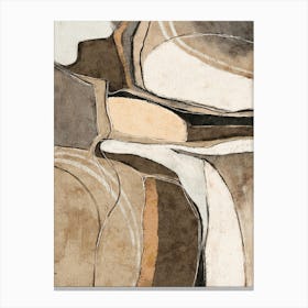 Beige Brown Modern Abstract 2 Canvas Print