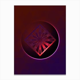 Geometric Neon Glyph on Jewel Tone Triangle Pattern 157 Canvas Print