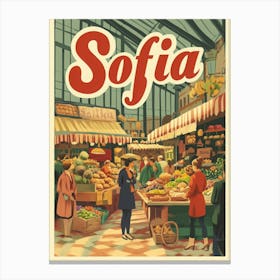 Aihrgdesign A 1970s Inspired Travel Poster For Sofia Canvas Print