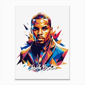 Chris Brown 01 Portrait Music WPAP Pop Art Canvas Print