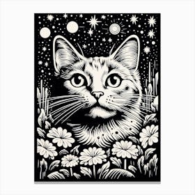 Celestial Purrformance, Psychedelic Cats series Canvas Print