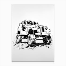 Jeep Wrangler Line Drawing 2 Canvas Print