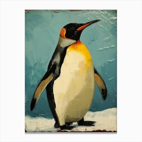 King Penguin Zavodovski Island Colour Block Painting 2 Canvas Print