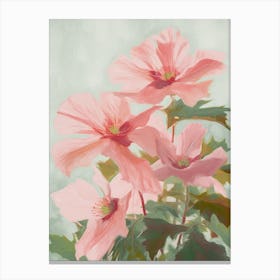 Poinsettia Flowers Acrylic Painting In Pastel Colours 2 Canvas Print