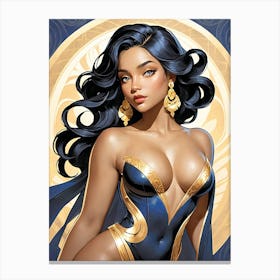 Sexy Curvy Girl Painting (24) Canvas Print