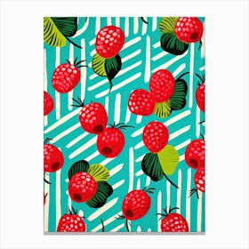 Raspberries Fruit Summer Illustration 2 Canvas Print