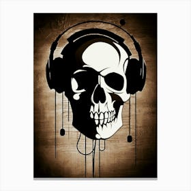 Skull With Headphones 104 Canvas Print