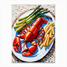 Lobster On A Plate Canvas Print