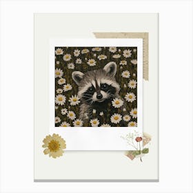 Scrapbook Baby Raccoon Fairycore Painting 2 Canvas Print