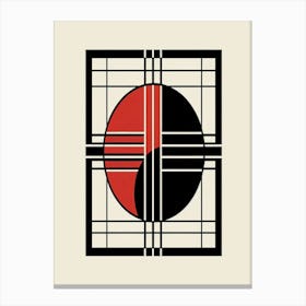 bauhaus Red And Black Squares Canvas Print