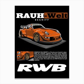 Porsche RWB Orange Canvas Print