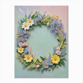 Pastel Spring Wreath Leinwandbild