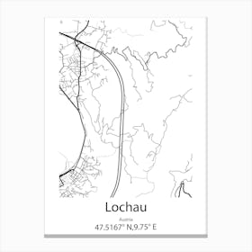 Lochau,Austria Minimalist Map Canvas Print