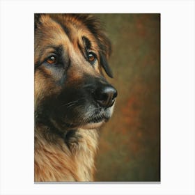 German Shepherd Dog Portrait. Generated AI. Art Print Canvas Print