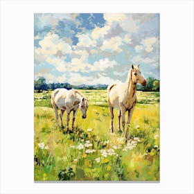 Horses Painting In Cotswolds, England 4 Canvas Print