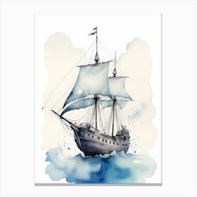 Sailing Ships Watercolor Painting (6) Canvas Print