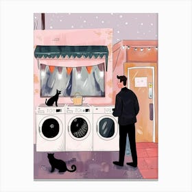 Illustration Of A Laundry Room Canvas Print