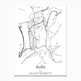 Aulla,Italy Minimalist Map Canvas Print