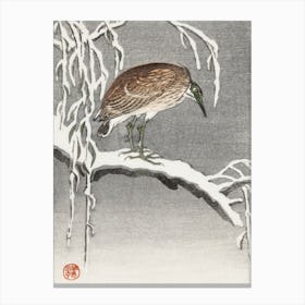 Heron On Snowy Tree Branch (1925 1936), Ohara Koson Canvas Print