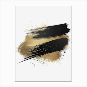 Gold And Black Brush Strokes 29 Canvas Print