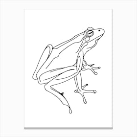 Frog Drawing Minimalist Line Art Monoline Illustration Canvas Print