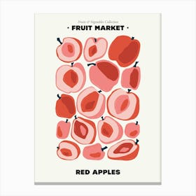 The Fruit Market Red Apples Illustration Maximalist Canvas Print