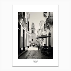 Poster Of Cadiz, Spain, Black And White Analogue Photography 6 Canvas Print