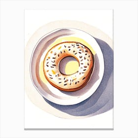 Bagel Tablescape Summer Marker Art 1 Canvas Print