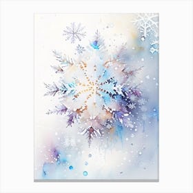 Unique, Snowflakes, Storybook Watercolours 3 Canvas Print