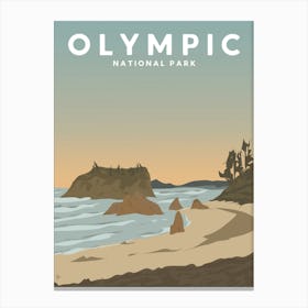 Olympic National Park, Washington Travel Poster Canvas Print