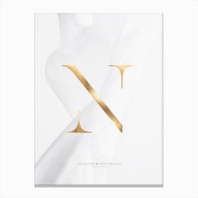 Letter N Gold Canvas Print